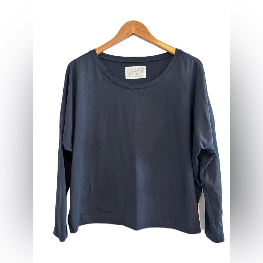 The Cat's Pajamas Navy Dolman Sleeve Pajama Top Size Small